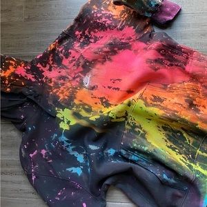 Black reverse tie-dye, rainbow men’s Nike hoodie